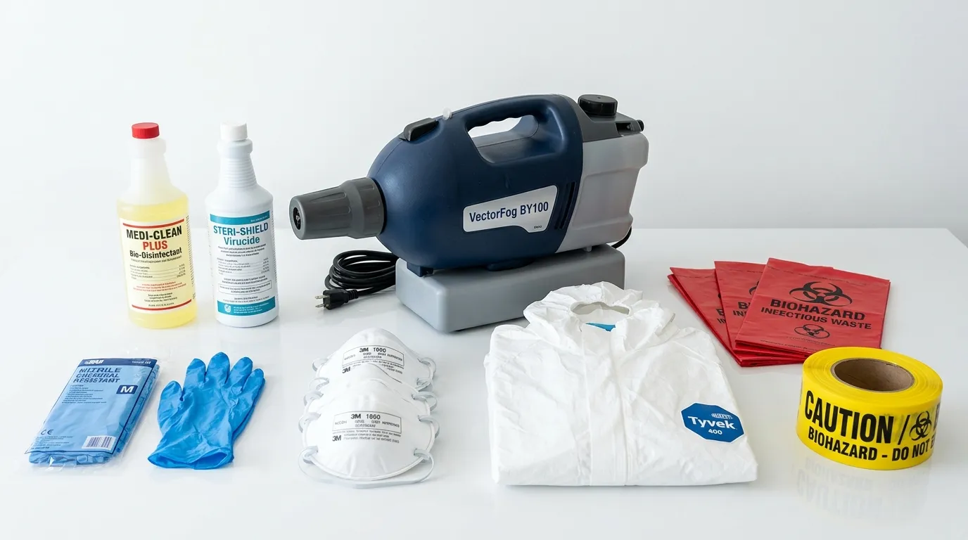 Professional biohazard remediation crew working in Goldsboro